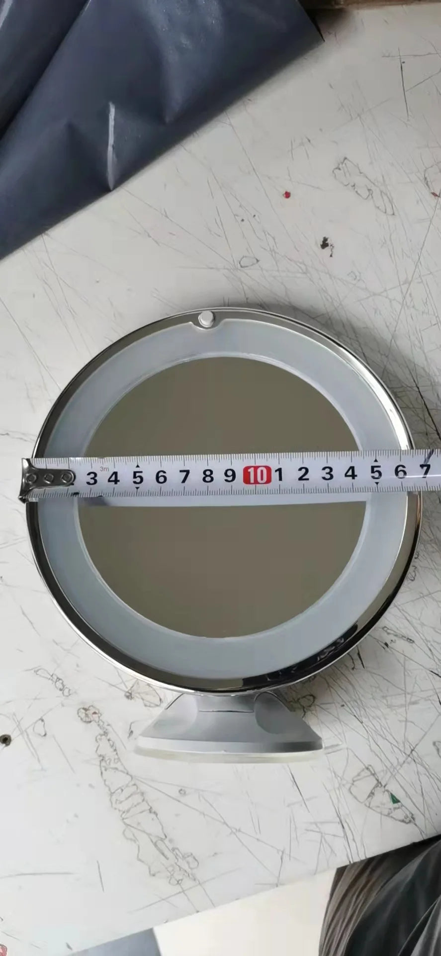 Espelho de Maquiagem com LED e Aumento 10X – Base Flexível 360º