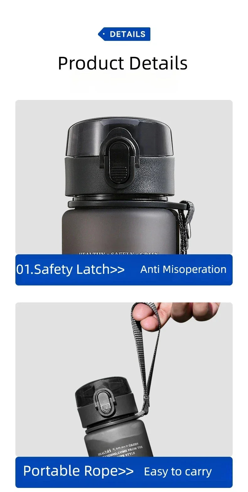 Garrafa de Água 400ml/560ml – BPA Free, à Prova de Vazamento, Ideal para Fitness e Aventura