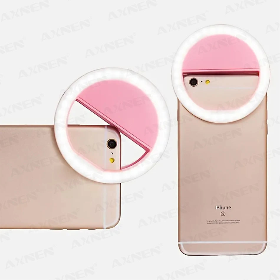 Anel de luz-LED com Clipe e Carregamento USB – Luz de Preenchimento para Selfies