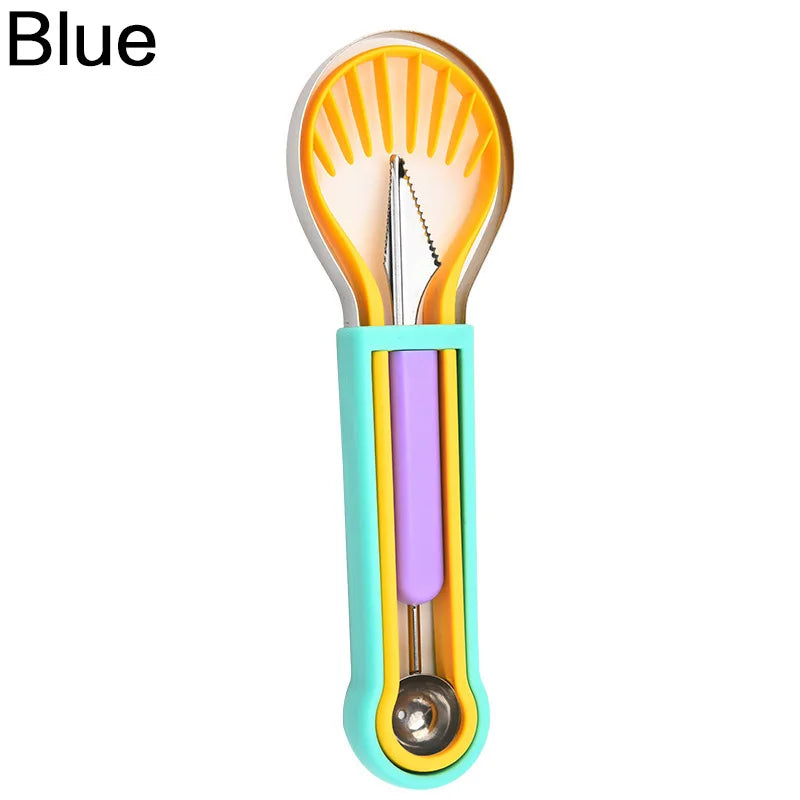 Cortador 3 em 1 para Abacate – Fatiador, Descaroçador e Separador de Polpa