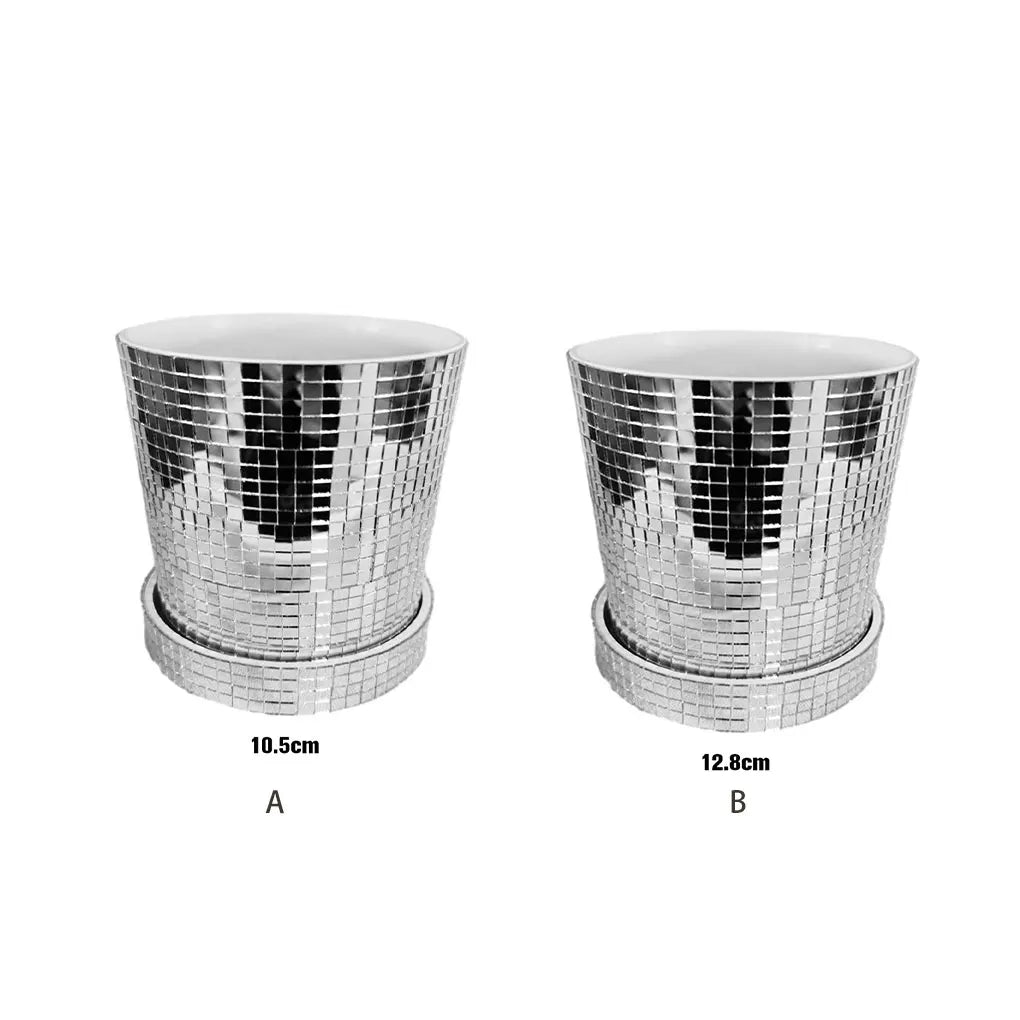 Vaso Quadrado de Cerâmica com Acabamento Disco