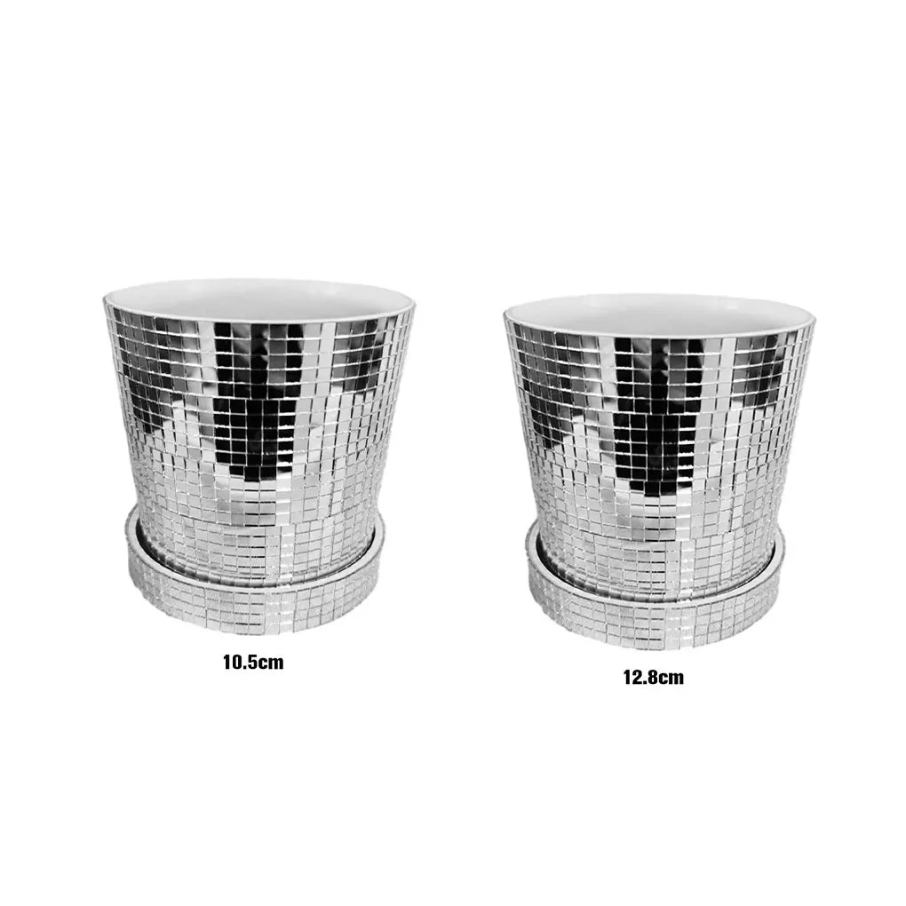 Vaso Quadrado de Cerâmica com Acabamento Disco