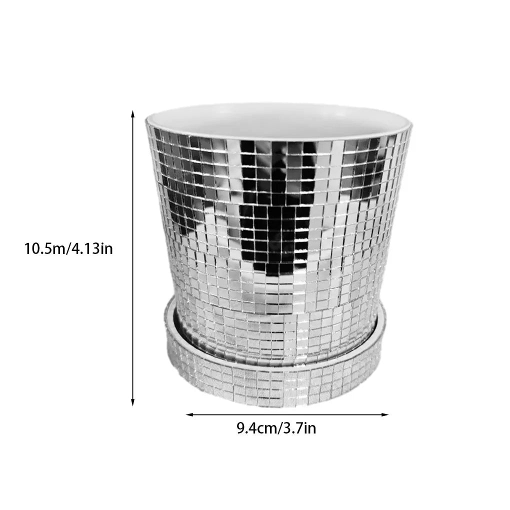 Vaso Quadrado de Cerâmica com Acabamento Disco