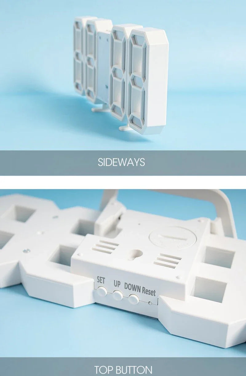 Relógio Digital 3D LED – Alarme, Exibe Hora, Data e Temperatura