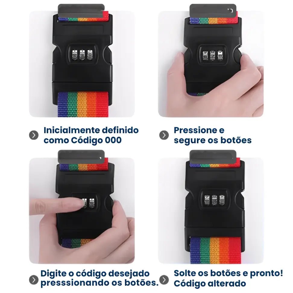 CINTO SEGREDO - Cinto com senha para mala ( ESTOQUE LIMITADO )